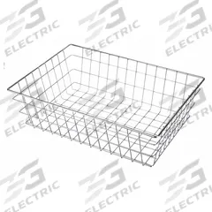 MARLIN STEEL WIRE PRODUCTS Storage Basket: Steel, Chrome-Plated, Silver, 16 in Overall Wd (MPN 152-12)