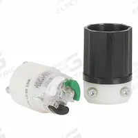LEVITON Straight Blade Connector: 5-15R, 125V AC, 15 A, 2 Pole, 3 Wire, Black/White (MPN 5269E)