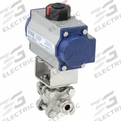 APPROVED VENDOR Pneumatically Actuated Two-Way Ball Valve: 1/2 in, 316 Stainless Steel, Three-Piece (MPN 90C.5C/52-5SC-XX). Key specifications — 3-A Compliance: Meets 3A Sanitary Standards; Average Surface Roughness (Ra): < 0.6 micron; Brand: APPROVED VENDOR; Pilot Solenoid Voltage: Not Included.