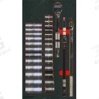 PROTO Socket Sets: 1/2 in Drive, 30 Piece, 12-Point, SAE, 1/2 to 1 1/4 in (MPN J54126HTCKV). Key specifications — attr1224269: 1/2 in; attr1204638: Drive Tools Included; attr1204650: 1/2 to 1-1/4 in; attr1204673: Socket Bits Included; attr1204688: PROTO; attr1206170: Standard Sockets.