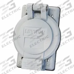 LEVITON Box Cover: Thermoplastic Glass-Filled, Flanged Devices, 1 Gangs, 4 11/16 in Overall Ht, 3R (MPN WP1-G). Key specifications — Brand: LEVITON; Color: Gray; Compatible with Product Type: Flanged Devices; Mounting Orientation: Vertical.