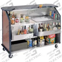 LAKESIDE Portable Bar: 63 1/2 in Overall Lg, 45 in Overall Ht, Black, 1 Shelves, 28 in Overall Wd (MPN 887B)