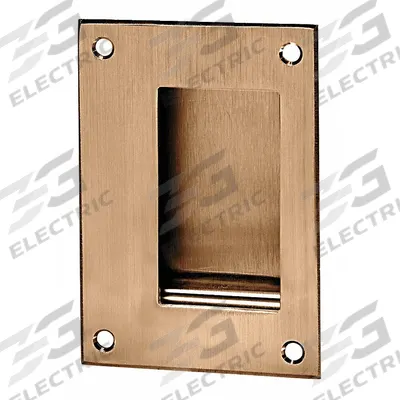 ROCKWOOD Recessed Pull Handle: Threaded Holes, Bronze, Bronze, Tray, 5 in Overall Lg - Rectangular Recessed Pull Handles