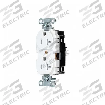 HUBBELL Receptacle: Duplex, 5-20, White, 125V AC, 20 A, 2 Pole / 3 Wire (MPN 5362STWTR) - General Purpose Receptacles