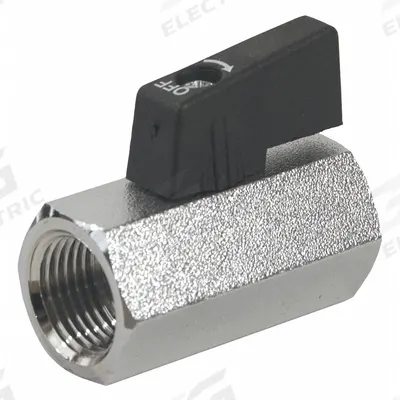 JOMAR VALVE Manual Two-Way Ball Valve: 1/2 in, Chrome-Plated Brass, Straight, FIP x FIP - Mini Brass Ball Valves