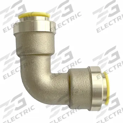QUICKFITTING Push-Fit Elbow Fitting: 1/4 in OD x 1/4 in OD Size - Removable Brass Push-to-Connect Tube Fittings