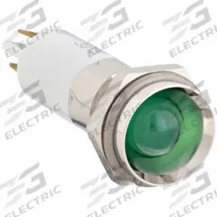 APPROVED VENDOR Protruding Panel Light: 12 mm Panel Mounting Hole Dia, LED, Green, Protruding Head (MPN 24M120). Key specifications — Brand: APPROVED VENDOR; Electrical Connection: 0.11 Male Quick Disconnect.