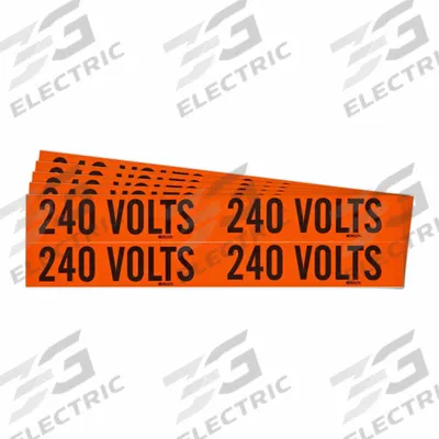 BRADY Conduit & Voltage Signs & Labels: 4 1/8 in Label Wd, 1 1/8 in Label Ht - Self-Stick Vinyl Conduit and Voltage Markers