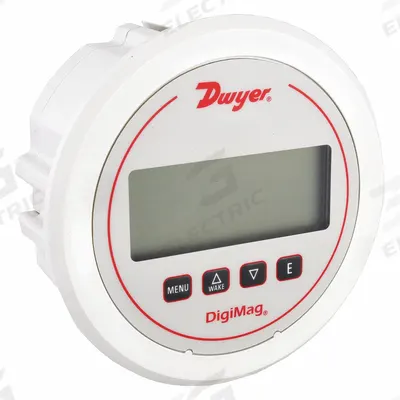Dwyer Digital Differential Pressure Gauge: DM-1000, 0.125 in Tubing, Center Back - Digital Differential Air Flow Gauges for Air & Compatible Gases