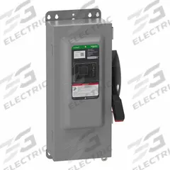 SCHNEIDER Safety Switch: Fusible, 100 A, Three Phase, 600V AC/DC, Galvanized Steel, Indoor (MPN VH363AWKGL). Key specifications — Brand: SCHNEIDER.