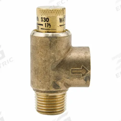 Watts Calibrated Adjustable Relief Valve: MNPT x FNPT, 3/4 in x 1/2 in, Brass - Non-Code Air, Inert Gas & Liquids Pressure Relief Valves