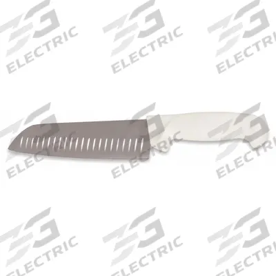 CRESTWARE Santoku Knife: Granton Edge, 7 in Overall Lg, Steel Blade, Polypropylene Handle - Santoku Knives