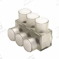 BURNDY Multitap Connector: 3 Port, Single-Sided Entry, 10 AWG – 350 kcmil Wire Size, Clear (MPN BIBS3503). Key specifications — Body Material: Aluminum; Brand: BURNDY.