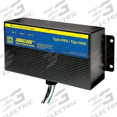 SQUARE D Surge Protection Device: Three Phase, 120/240V AC High Leg Delta, 150/270 V AC, Plastic, 4X (MPN HWA31). Key specifications — Voltage: 120/240V AC High Leg Delta; Includes: Dry Contacts; Max. Continuing Operating Voltage: 150/270 V AC; Voltage Protection Rating: 700V (N-G); Enclosure Material: Plastic; Max. Surge Current per Mode: 50kA; Brand: SQUARE D.