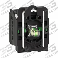 SCHNEIDER ELECTRIC Lamp Module and Contact Block: 22 mm Panel Mounting Size, 2NO, White, LED (MPN ZB5AW0B13). Key specifications — Brand: SCHNEIDER; Compatible with Series: XB5; Includes Bulb: Bulb Included; Lamp Module Voltage: 24V AC/DC.