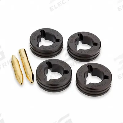 MILLER ELECTRIC Drive Roll & Inlet/Intermediate Guide Kit: 4-Roll, 3/64 in, V-Knurl - 4-Roll Kits with Inlet & Intermediate Guides for Miller