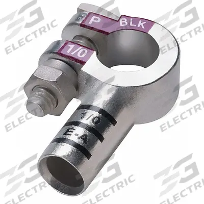 ECO-MAX Battery Terminal: Left Elbow, Crimp, 4/0 ga, Yellow Color, Negative - Left Elbow Alignment