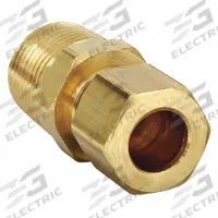 PARKER Compression Fitting Adapter: 1/2 in OD x 1/2 in Pipe Fitting Size, Compression x MNPT, 10 PK (MPN 68C-8-8). Key specifications — Brand: PARKER.