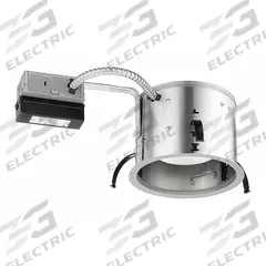 LED Recessed Down Light: Airtight Remodel, 6 in Dia, 900 lm, 4000K, 11.5 W, 120V AC (MPN IC22RLED G4 09LM 40K 90CRI 120 FRPC). Key specifications — Voltage: 120V AC; Trim Color: Available Separately; Brand: JUNO LIGHTING; Ceiling Type: Flat Ceiling; Reflector or Baffle Color: No Reflector or Baffle; Trim Style: Available Separately; Dimmable: Yes; Color Temperature: 4000K.