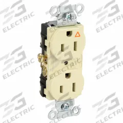 HUBBELL Receptacle: Duplex, 5-15, Ivory, 125V AC, 15 A, 2 Pole / 3 Wire (MPN IG15CRI)