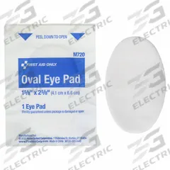 FIRST AID ONLY Eye Pads: 2 5/8 in Dressing Lg, 1 1/2 in Dressing Wd, Cotton, Sterile (MPN 7-200). Key specifications — Water Resistance: Not Water Resistant; Self-Adhesion: Not Self-Adhering; Unitized: Unitized; Standards: ANSI Z308.1-2015; Manufacturer Part Number: 7-200; Package Type: Box; Product Type: Eye Pad; Sterility: Sterile.