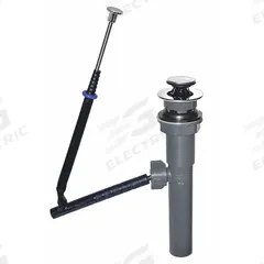 DANCO Sink Drain: Plastic, Chrome, 8 1/2 in Overall Ht, 2 1/8 in Overall Dia, Slip, 2 in Pipe Dia (MPN 9D0010691X). Key specifications — Product Type: Sink Drain; Brand: DANCO; Finish: Chrome; Material: Plastic; Includes Overflow: No; Includes: Lift Rod.