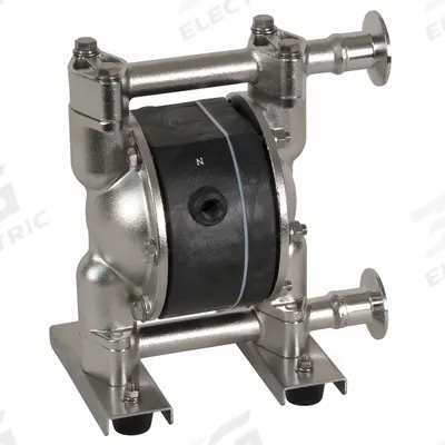 Dayton Double Diaphragm Pump: 316 Stainless Steel, 1 in, Tri-Clamp, 14 gpm - FDA-Compliant AODD Pumps