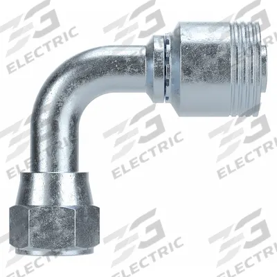 PARKER Hydraulic Crimp Fitting: Steel x Steel, 90° Elbow, -16 For Hose Dash Size - Parker Crimp Hydraulic Hose Fittings with BSPP Connection