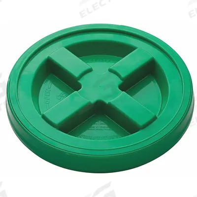 APPROVED VENDOR Pail Lid: Gasketed/Snap-On, 12 in Overall Dia, Green, Plastic - Screw-On Lids