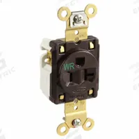 HUBBELL Receptacle: Single, 5-20, Brown, 125V AC, 20 A, 2 Pole / 3 Wire (MPN HBL5361WR)