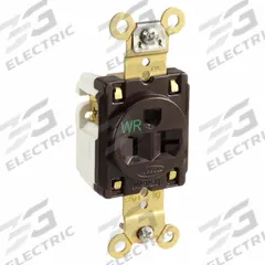 HUBBELL Receptacle: Single, 5-20, Brown, 125V AC, 20 A, 2 Pole / 3 Wire (MPN HBL5361WR)