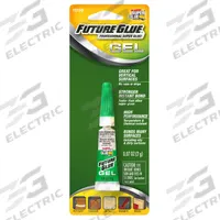 SUPER GLUE Instant Adhesive: Future Glue, Gen Purpose, 0.07 fl oz, Tube, Clear, Gel (MPN 15110). Key specifications — Series: Future Glue; Primary Applications: General Purpose; Materials Bonded: Rubber; Brand: SUPER GLUE; Secondary Compatible Materials: Plastics.