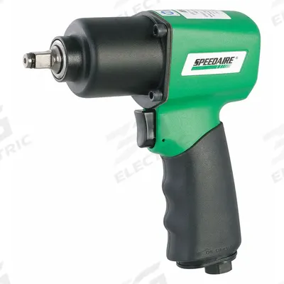 SPEEDAIRE Air Impact Wrench: Full-Size, 3/8 in Drive, Pistol-Grip, Square, Std - Pistol-Grip Air-Powered Impact Wrenches with Standard Anvils