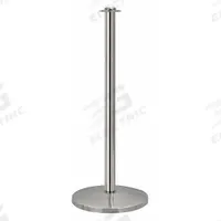 Contemporary Top Post: Contemporary, 39 in Post Ht, Stainless Steel, Flat, 36 in to 40 in (MPN QWAY314-3P). Key specifications — Brand: QUEUEWAY; Base Shape: Dome; Base Material: Stainless Steel; Post Material: Stainless Steel; Post Finish: Polished Stainless Steel.
