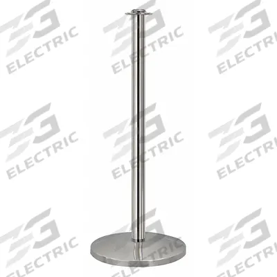 QUEUEWAY Contemporary Top Post: Contemporary, 39 in Post Ht, Stainless Steel, Flat - Flat-Top Rope Barrier Receiver Posts