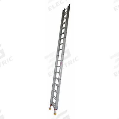 TIVOLI Extension Ladder: 36 ft Ladder Size, Aluminum, 300 lb Load Capacity, 33 kg Wt - Leg Leveling Lightweight Aluminum Extension Ladders