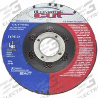 SAIT Depressed Center Cut-Off Wheel: Type 27, 4 1/2" x 0.045" x 7/8", Aluminum Oxide, 60 Grit (MPN 22380). Key specifications — Series: The Ultimate Cut; Brand: UNITED ABRASIVES-SAIT.