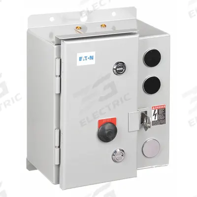 EATON NEMA Magnetic Motor Starter: Non-Reversing, 3 Poles, NEMA Size 00, 9 A - Enclosed Non-Reversing Starters with Electronic Overloads