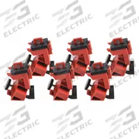 BRADY Single Pole Breaker Lockout: Clamp-On, For 480/600V AC Volt, Includes Cable Tie Slot, 25 PK (MPN 148686). Key specifications — For Voltage: 480/600V AC; For Use With: Circuit Breaker with Standard Nylon Cable Ties; Brand: BRADY; Includes Cable Tie Slot_Final: Yes.