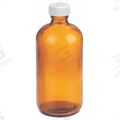WHEATON Bottle: 250 mL, Amber, 24-400 mm, No Closure, No Closure - Amber Narrow Mouth Round Glass Lab Bottles