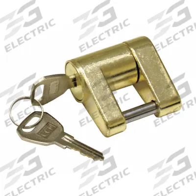 REESE Coupler Lock: Universal, Brass, (2) Keys - Coupler Locks