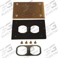 RACO Floor Box Cover: Rectangular, Brass, 4 3/16 in L x 3 in W x 1/8 in H (MPN 6250). Key specifications — Brand: RACO; Cover Shape: Rectangular; Material: Brass.