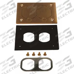 RACO Floor Box Cover: Rectangular, Brass, 4 3/16 in L x 3 in W x 1/8 in H (MPN 6250). Key specifications — Brand: RACO; Cover Shape: Rectangular; Material: Brass.