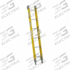 WERNER Straight Ladder: 6 ft Ladder Size, Fiberglass, 250 lb Load Capacity, 16 lb Wt, 6 Rungs (MPN S7706-1). Key specifications — Color: Yellow; Brand: WERNER; Shoe Type: Slip-Resistant; Section Type: Stackable (Up to 3).