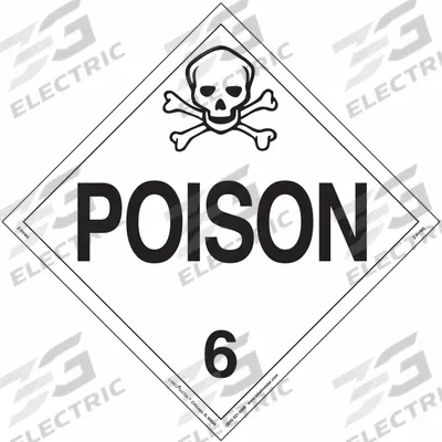 LABELMASTER Poison Placard: Poison, 10 3/4 in x 10 3/4 in, 10 3/4 in Label Ht, Vinyl - Class 6: Toxic, Poison Inhalation & Infectious Substances