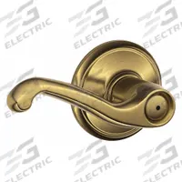 SCHLAGE Door Lockset: Privacy Lever Locksets, Brass, ADA Compliant (MPN F40 FLA 609). Key specifications — Ligature Resistance: Not Ligature-Resistant; Brand: SCHLAGE; Lockset Function ANSI Code: F76; Visual Indicator Message: No Message; Lockset Style: Flair; ADA Compliant: Yes; Finish: Satin Brass, Blackened, Satin Relieved, Clear Coated : Brass.