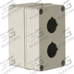 WIEGMANN Push Button Enclosure: 30mm, 2 Holes, Non-Metallic, NEMA 4X (MPN HW-PN4X2PB). Key specifications — attr211299: WIEGMANN; attr1043605: Washdown-Corrosion-Resistant.