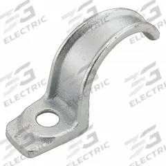 Conduit & Pipe Clamp: 3 1/2 in Trade Size, Iron, RMC (MPN 1314). Key specifications — Manufacturer Part Number: 1314; Compatible Conduit Trade Size: 3-1/2 in; Compatible Conduit Type: RMC; Compatible Nominal Conduit/Pipe Size: 3-1/2 in; Description/Special Features: Wet or Dry Locations; Finish: Electroplated; For Use With: Conduit; Material: Iron.