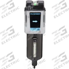 WILKERSON Compressed Air Filter: Coalescing, 3/8 in NPT, 0.5 micron, 85 cfm, 150 psi Max Op Pressure (MPN M18-03-BL00B). Key specifications — attr110055: M18; attr110008: WILKERSON.