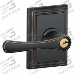 SCHLAGE RESIDENTIAL Door Lockset: Office Lever Locksets, Bronze (MPN F51A VLA 716 ADD). Key specifications — attr1024149: Not Ligature-Resistant; attr1011488: SCHLAGE RESIDENTIAL; attr1024446: F81; attr1011524: No Message; attr1011506: Addison; attr1011485: No; attr1059461: Aged Bronze : Brass.